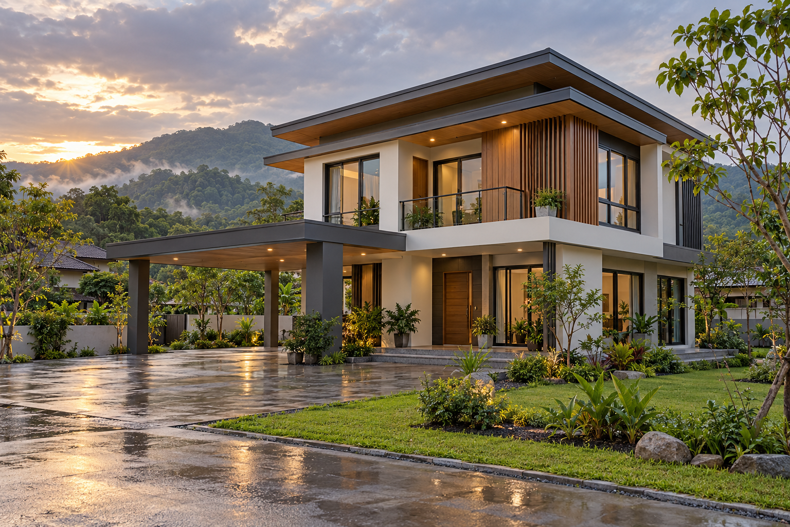บ้านสองชั้นสไตล์โมเดิร์น แม่สรวย